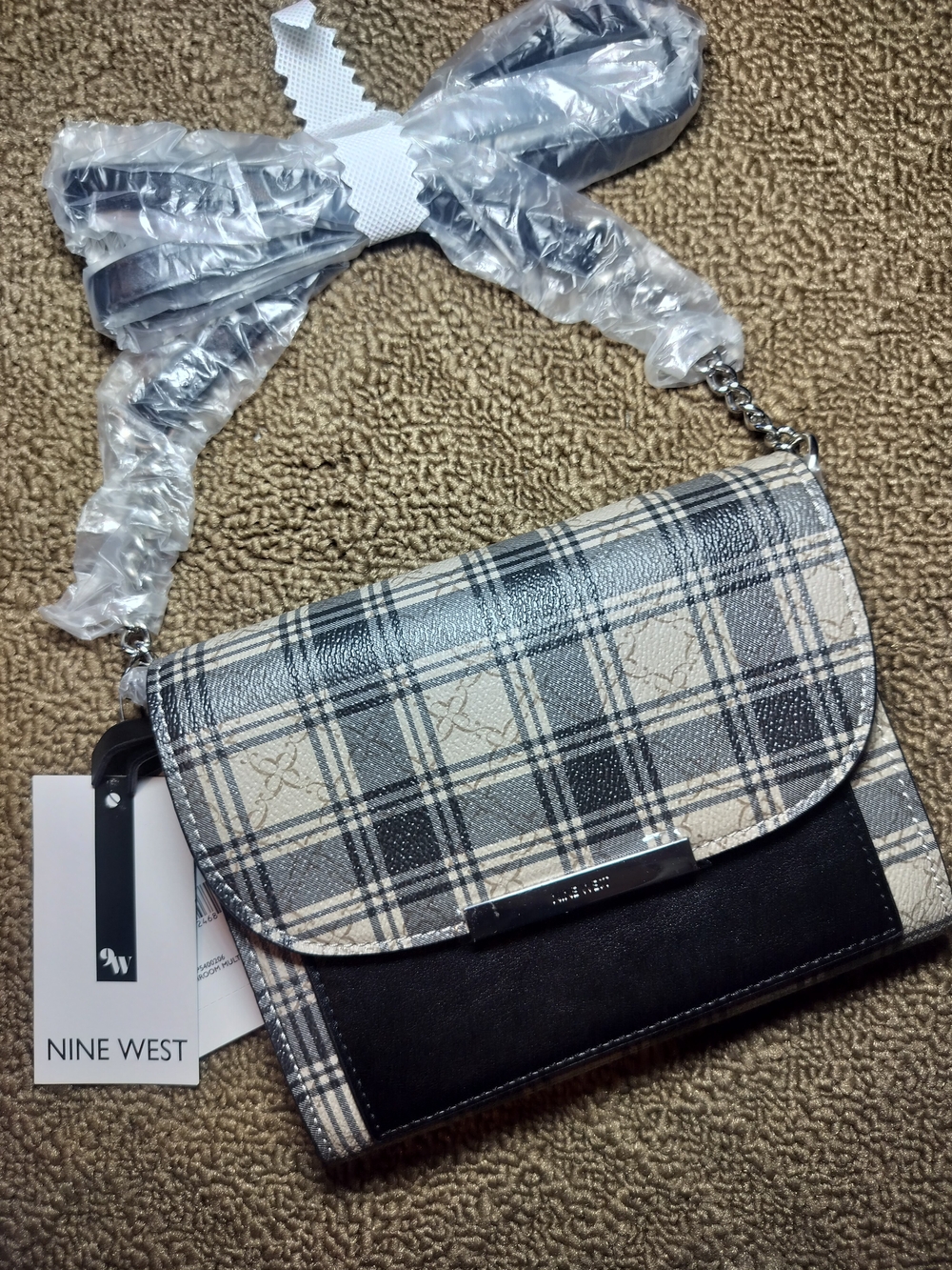Nine West Plaid  Crossbody Bag NWT